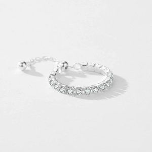 NEW S925 Sterling Silver Cubic Zirconia Gemstone Adjustable Ring